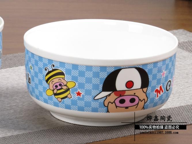 【卡通麦兜小猪保鲜碗三件套保鲜盒微波炉专用饭盒便当盒带盖碗】卡通